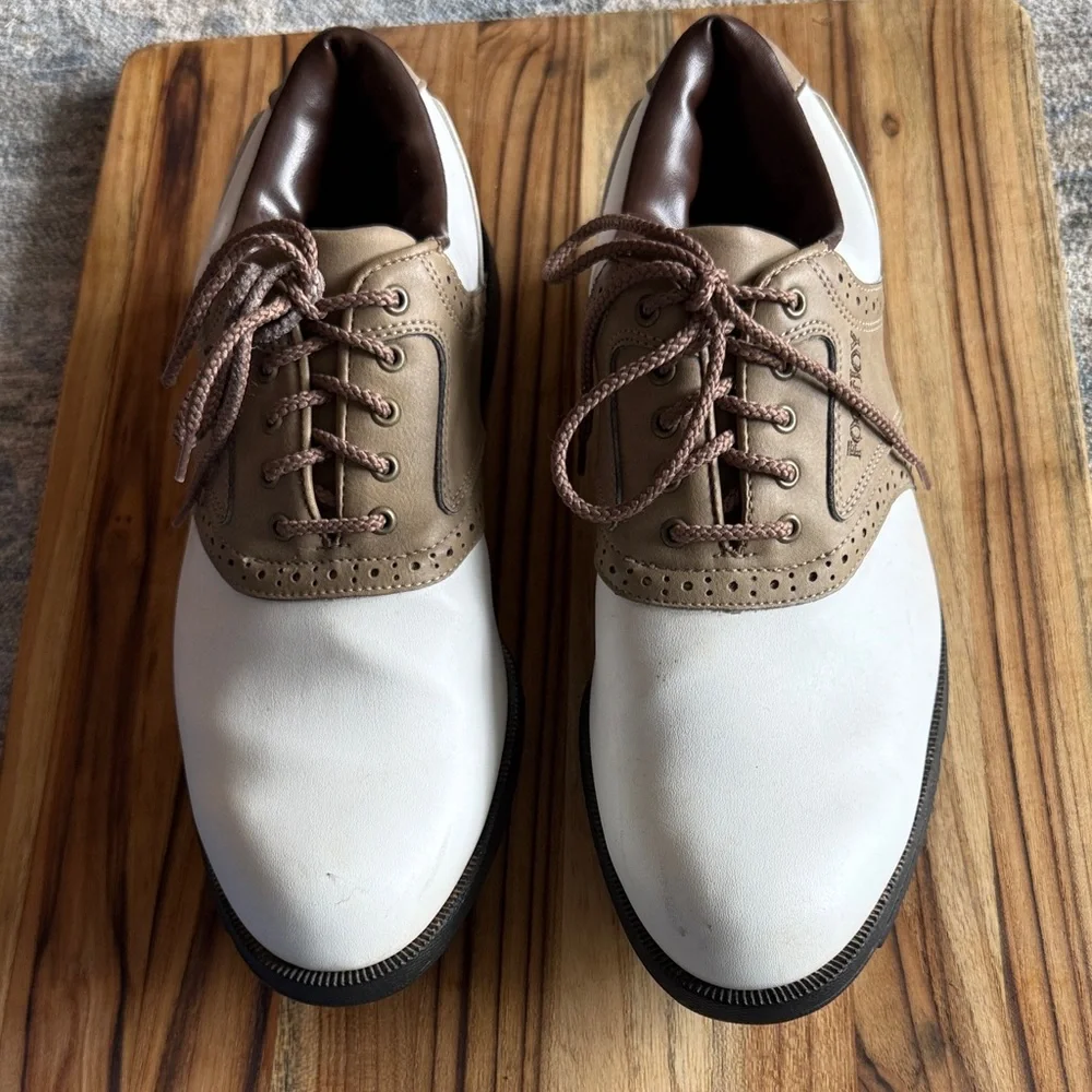 FootJoy Men's Cream and Tan Oxfords